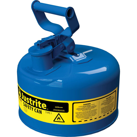 Safety Cans, Type I, Steel, 2.5 US gal., Blue, FM Approved/UL/ULC Listed