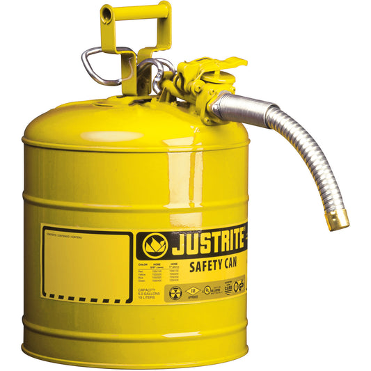 AccuFlow™ Safety Cans, Type II, Steel, 1 US gal., Yellow, FM Approved/UL/ULC Listed