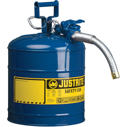 AccuFlow™ Safety Cans, Type II, Steel, 2 US gal., Blue, FM Approved/UL/ULC Listed