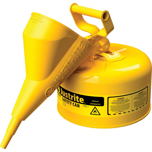 Safety Cans, Type I, Steel, 1 US gal., Yellow, FM Approved/UL/ULC Listed