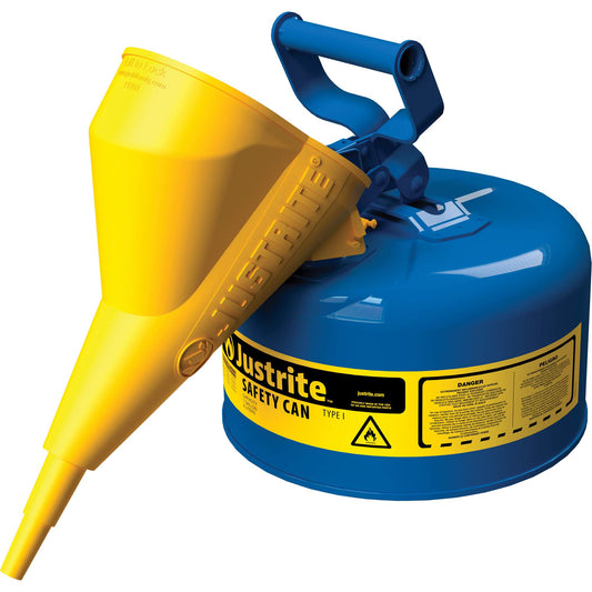 Safety Cans, Type I, Steel, 2 US gal., Blue, FM Approved/UL/ULC Listed
