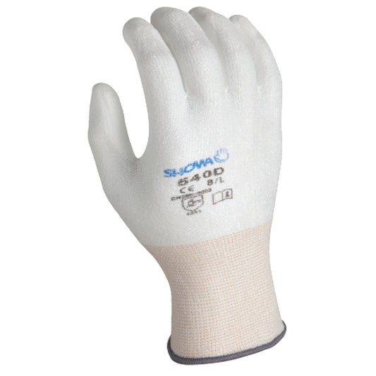 Showa Coated Gloves, Size Large/8, 13 Gauge, Polyurethane Coated, HPPE Shell, ASTM ANSI Level A2/EN 388 Level 2