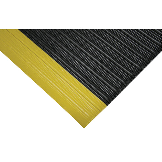 Wearwell Tuf Sponge No. 451 Mats, Ribbed, 2' x 3' x 3/8", Black/Yellow, PVC