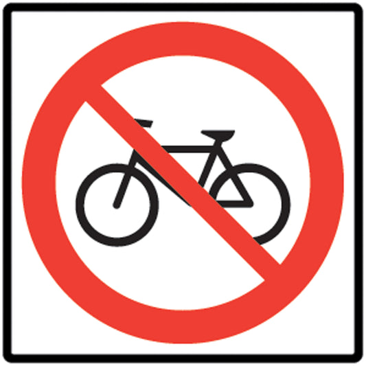  No Bicycles Traffic Sign, 24" x 24", Aluminum, Pictogram