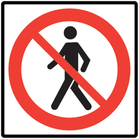  No Pedestrians Traffic Sign, 24" x 24", Aluminum, Pictogram