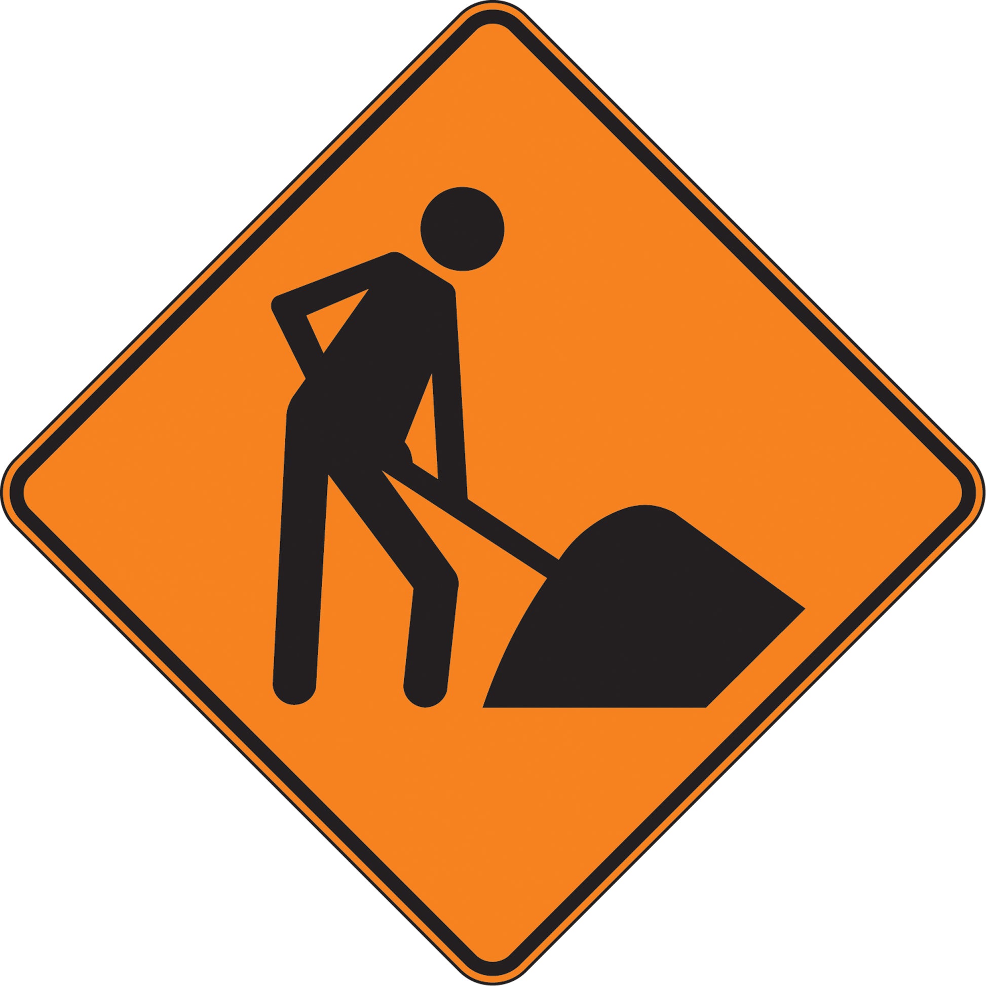  Men at Work Traffic Sign, 24" x 24", Aluminum, Pictogram
