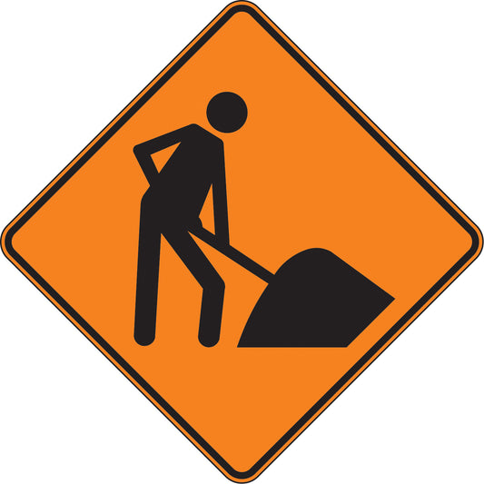  Men at Work Traffic Sign, 24" x 24", Aluminum, Pictogram