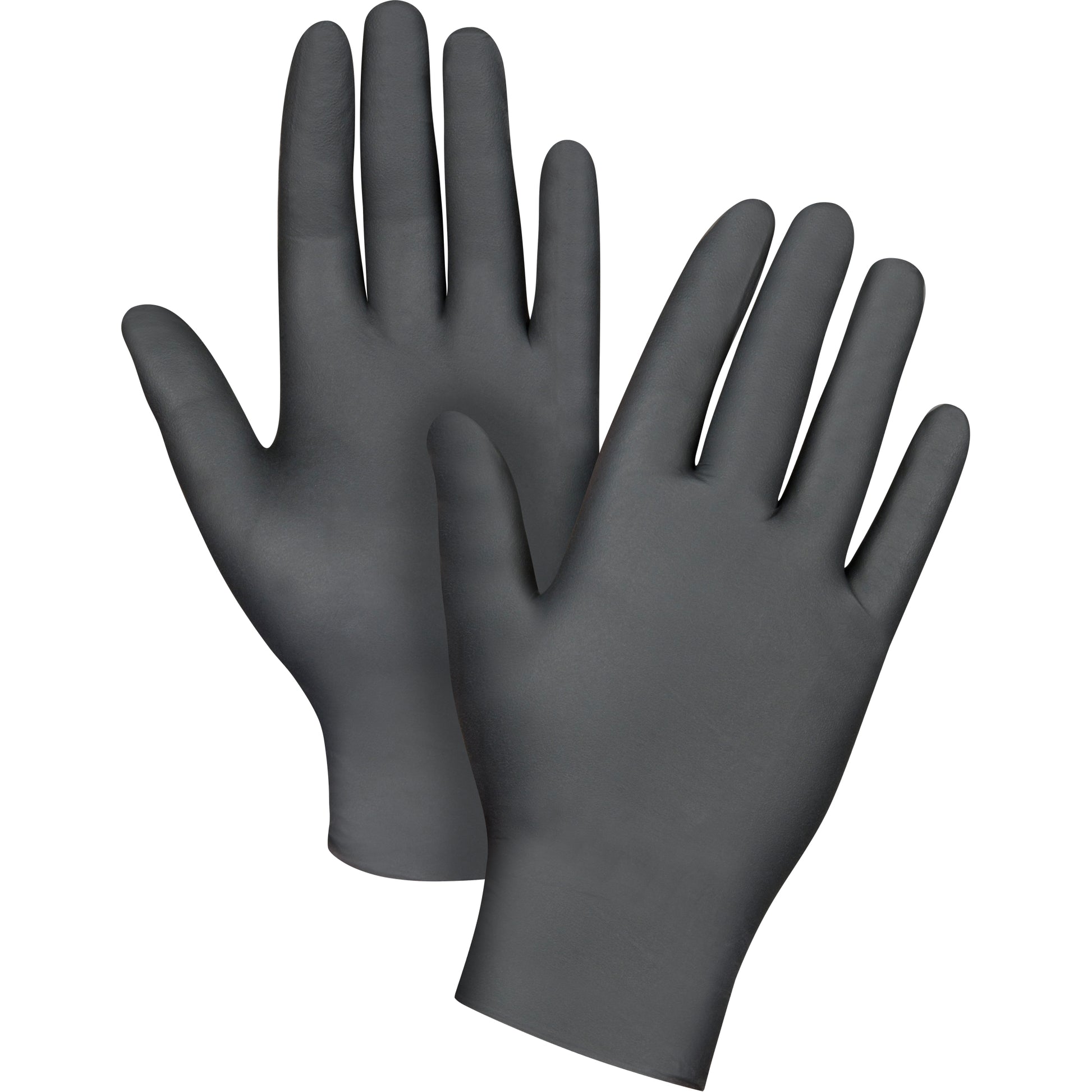 Zenith Safety Products Puncture-Resistant Medical-Grade Disposable Gloves, Large, Nitrile, 5-mil, Powder-Free, Black, Class 2