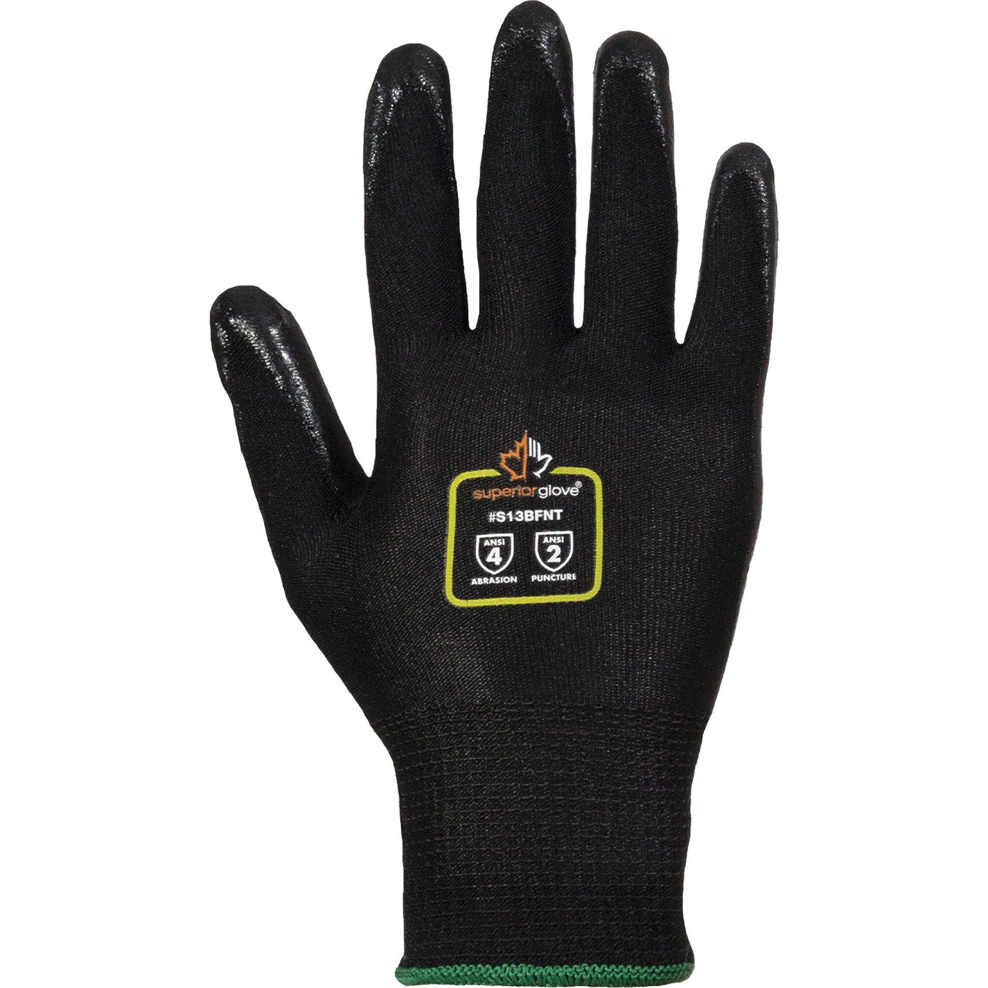 Superior Glove Works Ltd. Dexterity® NT Dipped Work Gloves, Size Small/7, 13 Gauge, Foam Nitrile Coated, Nylon Shell, ANSI/ISEA 105 Level 2