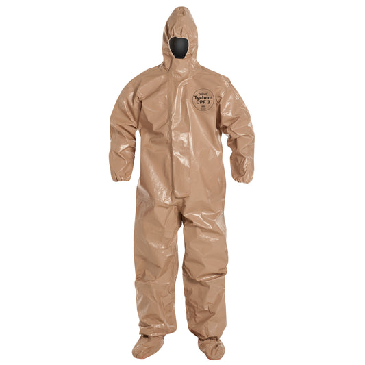 Dupont Personal Protection Tychem® 5000 Protective Hooded Coveralls, X-Large, Brown