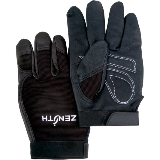 Zenith Safety Products ZM300 Mechanic's Gloves, Grain Cowhide Palm, Size Large