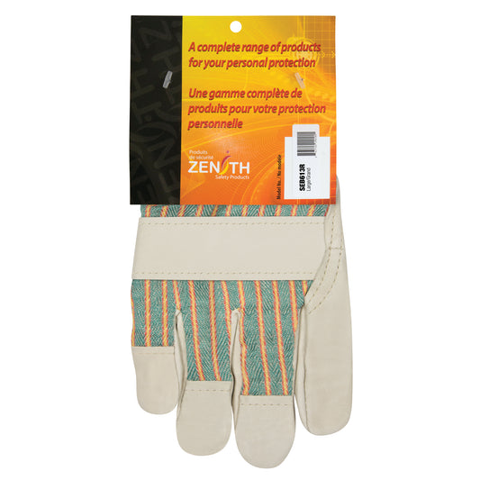 Zenith Safety Products Abrasion-Resistant Winter-Lined Work Gloves, Large, Grain Cowhide Palm, Cotton Fleece Inner Lining