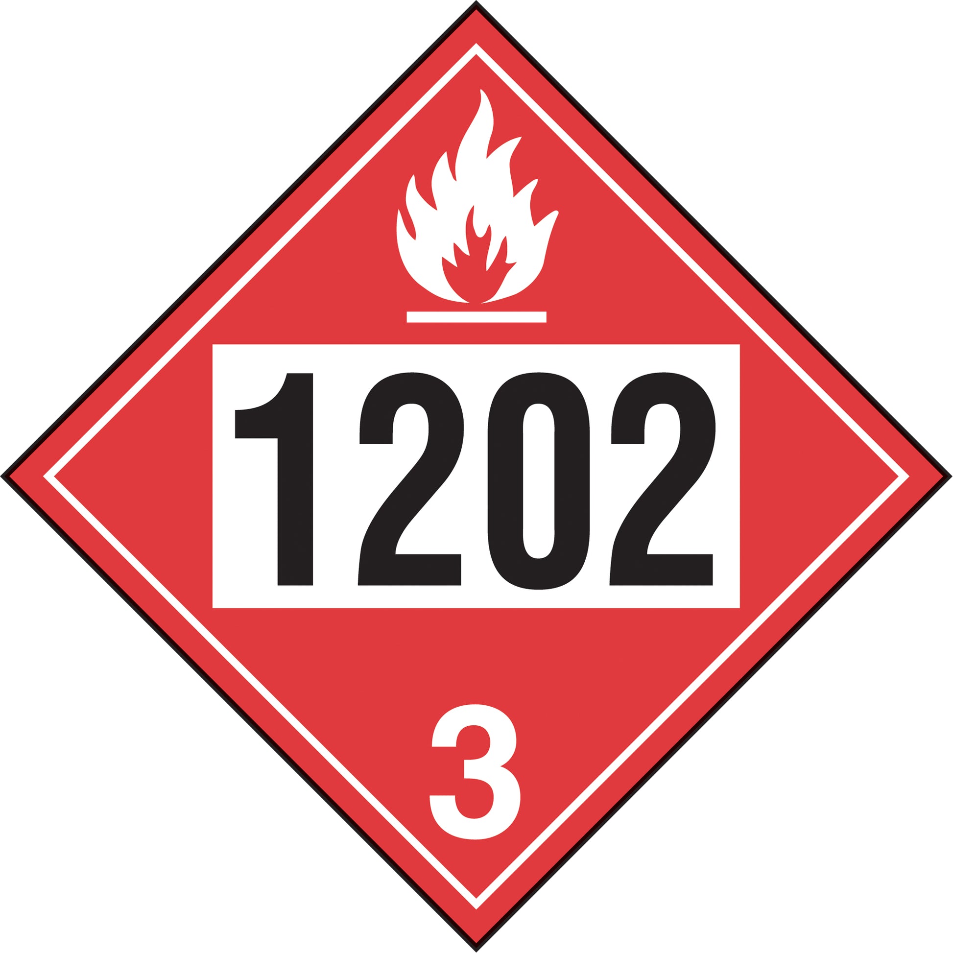 Incom Top Tape & Label Diesel Fuel & Fuel Oil TDG Placard, Adhesive Vinyl