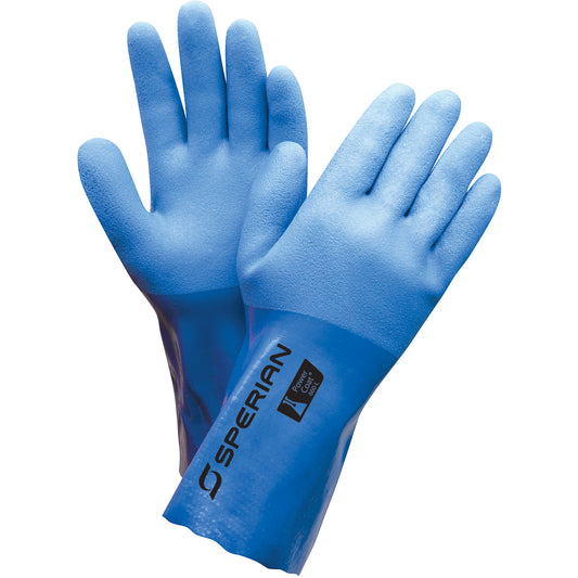 Honeywell Triple Dip Glove, Size Large/9, 12" L, PVC, Flock-Lined Inner Lining, 35-mil