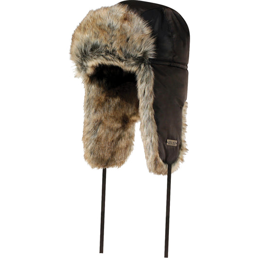 GKS Quilted Synthetic Fur-Lined Hat, Nylon/Fur Lining, X-Large, Black