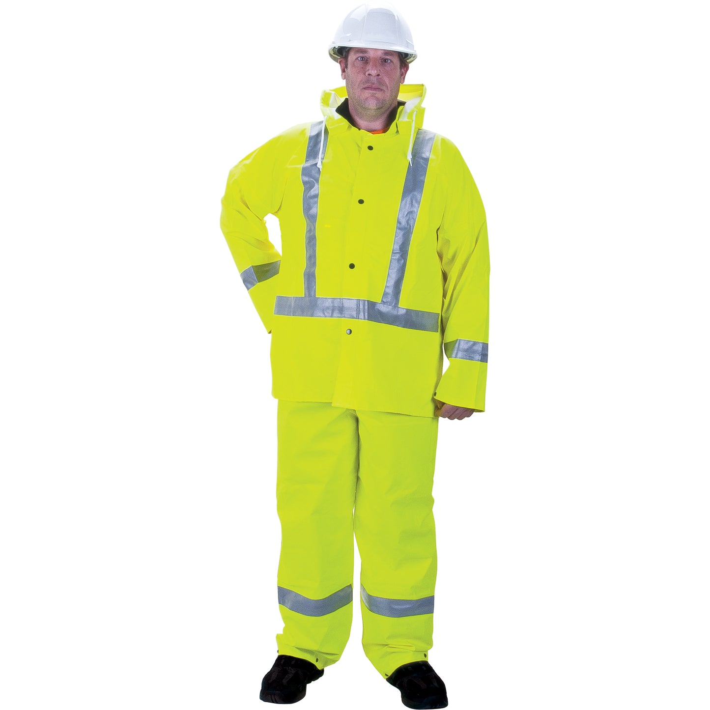 Zenith Safety Products RZ900 Premium Traffic Rain Suit, Small, High Visibility Lime-Yellow