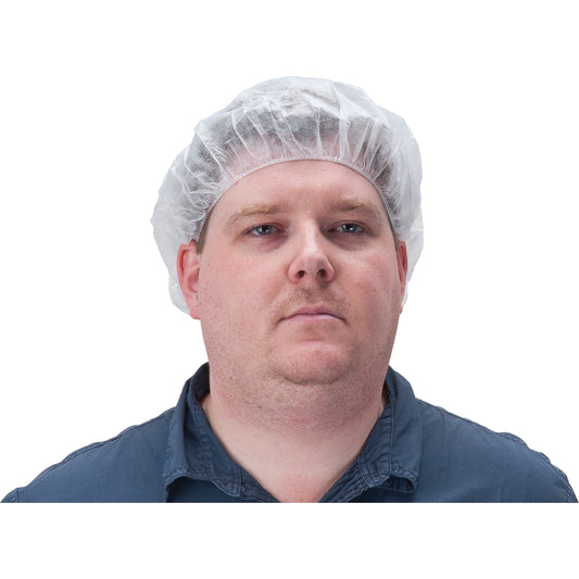 Zenith Safety Products Lint-Free Bouffant Caps, Polypropylene, 18", White