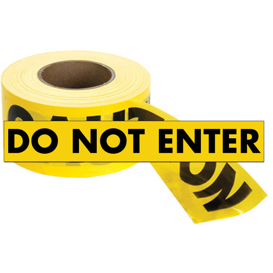 C.H. Hanson Economy Grade Barricade Tape, English, 3" W x 1000' L, 1.5 mils, Black on Yellow