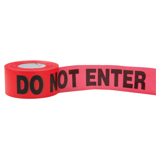 C.H. Hanson Standard Barricade Tape, English, 3" W x 1000' L, 2 mils, Red