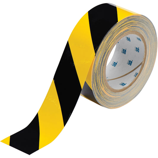 Brady ToughStripe® Floor Marking Tape, 2" x 100', Polyester, Black and Yellow