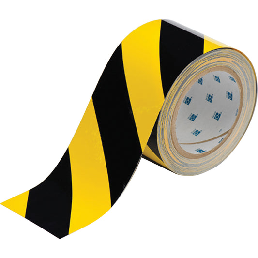 Brady ToughStripe® Floor Marking Tape, 3" x 100', Polyester, Black and Yellow
