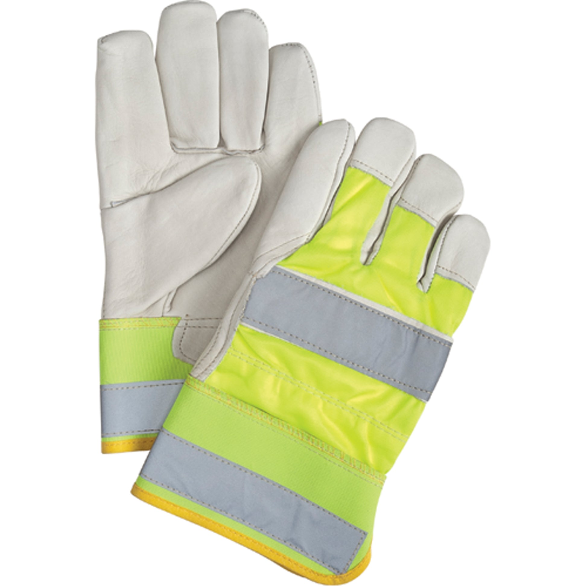 Zenith Safety Products Premium Quality High Visibility Fitters Gloves, Large, Grain Cowhide Palm