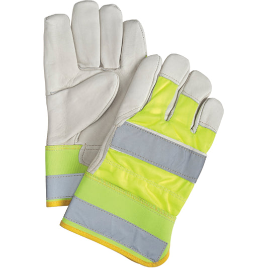 Zenith Safety Products Premium Quality High Visibility Fitters Gloves, Large, Grain Cowhide Palm