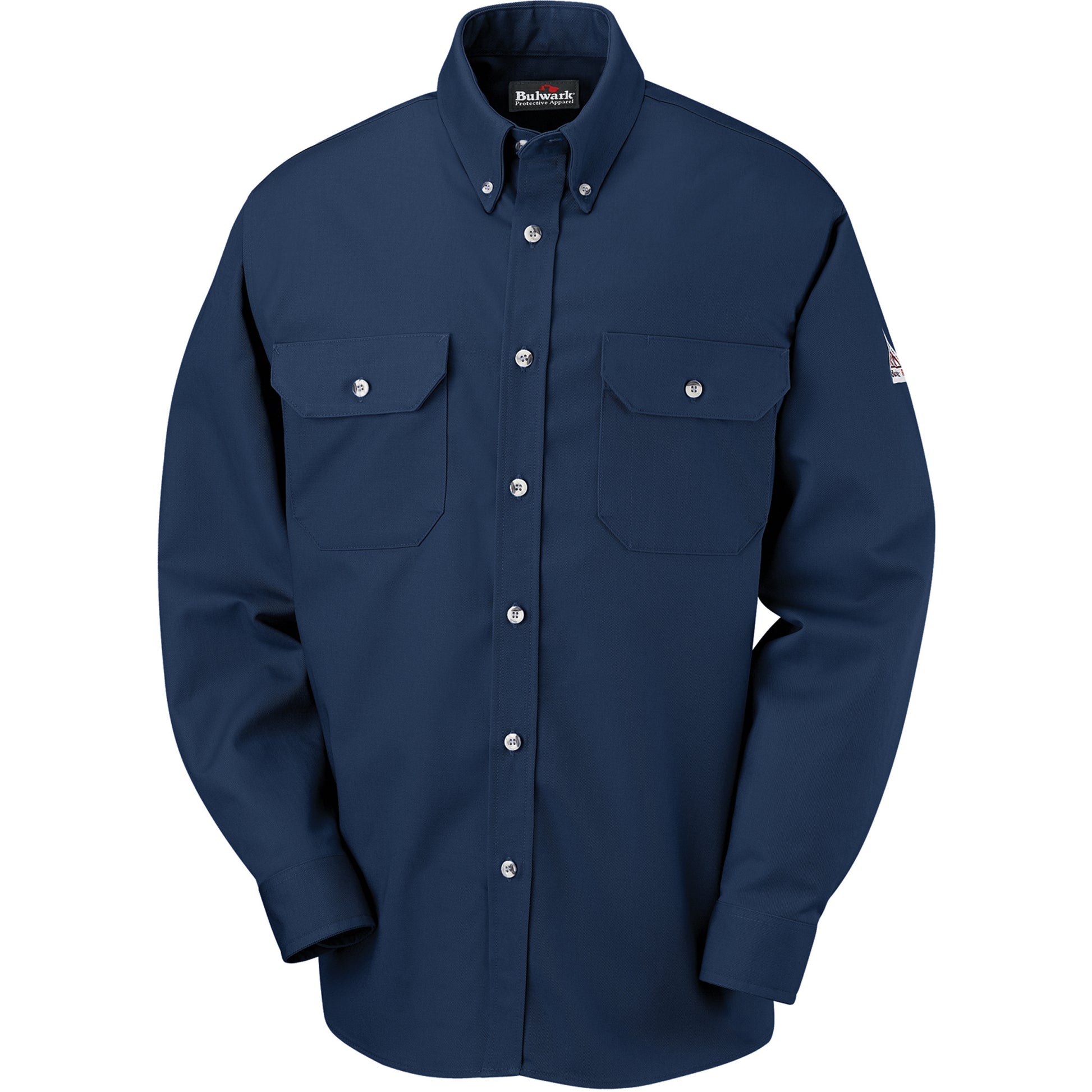 Bulwark Flame-Resistant Dress Uniform Shirts, Medium, Navy Blue