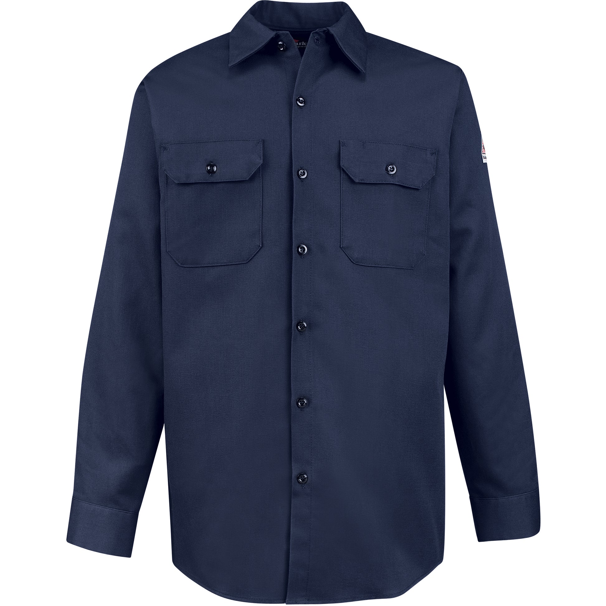 Bulwark Flame-Resistant Work Shirts, Medium, Navy Blue