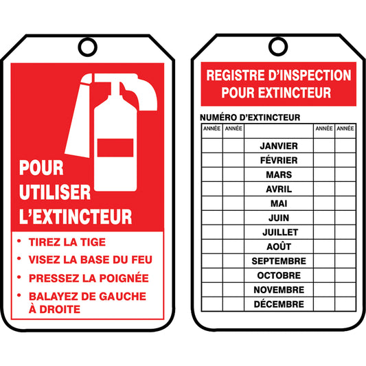 Accuform Signs Inspection Tags, Plastic, 3-1/8" W x 5-7/8" H, French