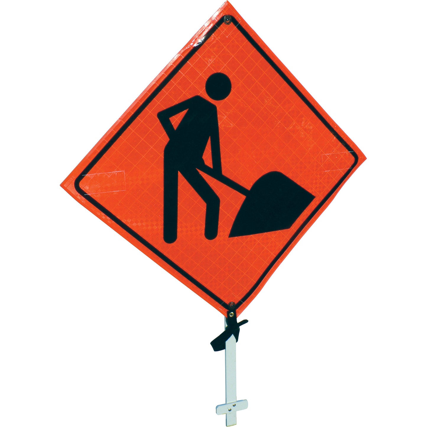 Signel Men At Work Pole Sign, 24" x 24", Vinyl, Pictogram