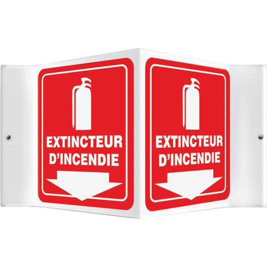 Accuform Signs "Extincteur d'incendie" Projection™ Sign, 6" x 5", Plastic, French with Pictogram