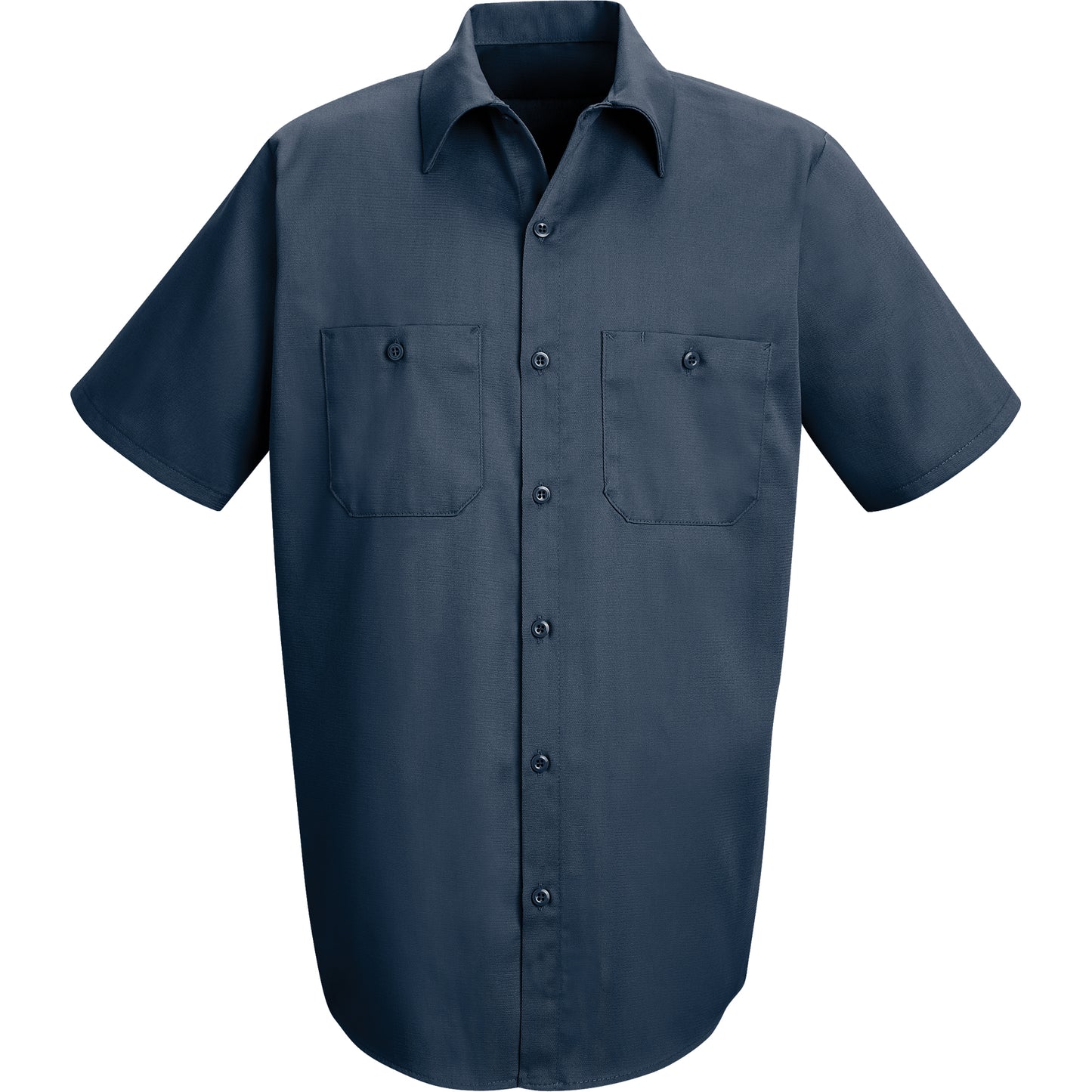 Red Kap Industrial Solid Work Shirts, Men's, Medium, Navy Blue