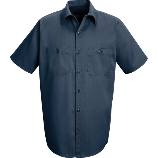 Red Kap Industrial Solid Work Shirts, Men's, Medium, Navy Blue