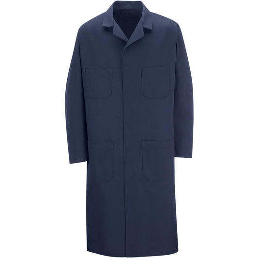 Red Kap Shop Coats, Poly-Cotton, Size 40, Navy Blue