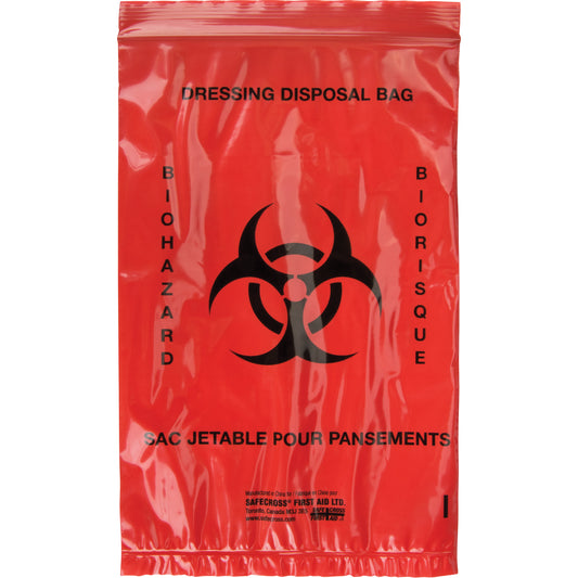 Hazardous Waste Bags, Infectious Waste, 9" L x 6" W