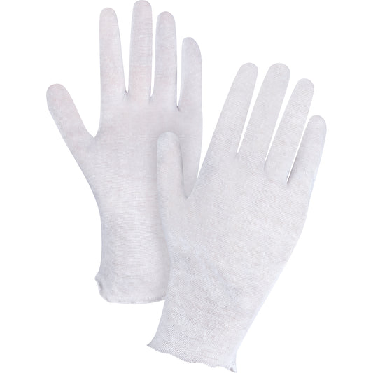 Zenith Safety Products Lightweight Inspection Gloves, Poly/Cotton, Unhemmed Cuff, Men's