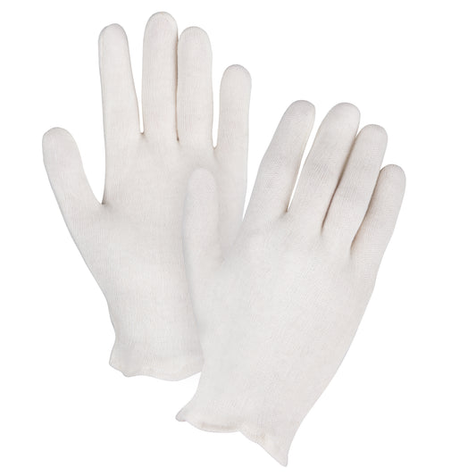 Zenith Safety Products Mediumweight Inspection Gloves, Poly/Cotton, Hemmed Cuff, Men's