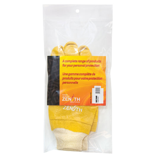 Zenith Safety Products Rough-Finish Chemical-Resistant Gloves, Size 9, 10" L, PVC, Interlock Inner Lining, Heavy Weight