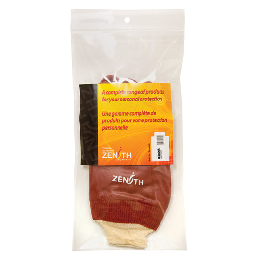 Zenith Safety Products Red Smooth-Finish Chemical-Resistant Gloves, Size 9, 10" L, PVC, Interlock Inner Lining, Heavy Weight