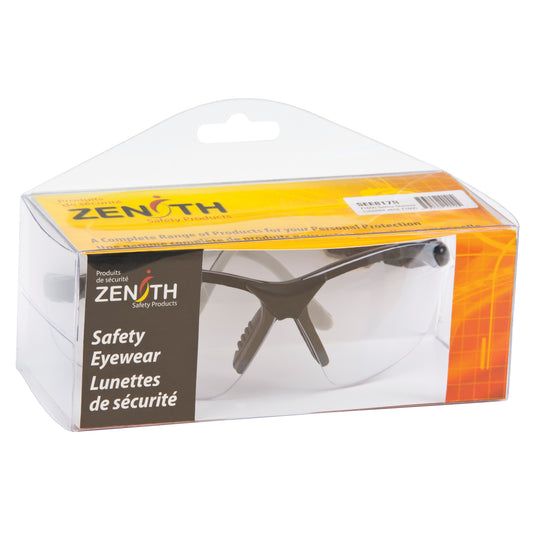 Zenith Safety Products Z1600 Safety Glasses, Clear Lens, Anti-Scratch, Meets/Exceeds CSA Z94.3