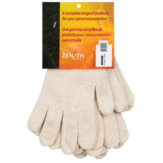 Zenith Safety Products Heavyweight String Knit Gloves, Poly/Cotton, 7 Gauge, X-Large
