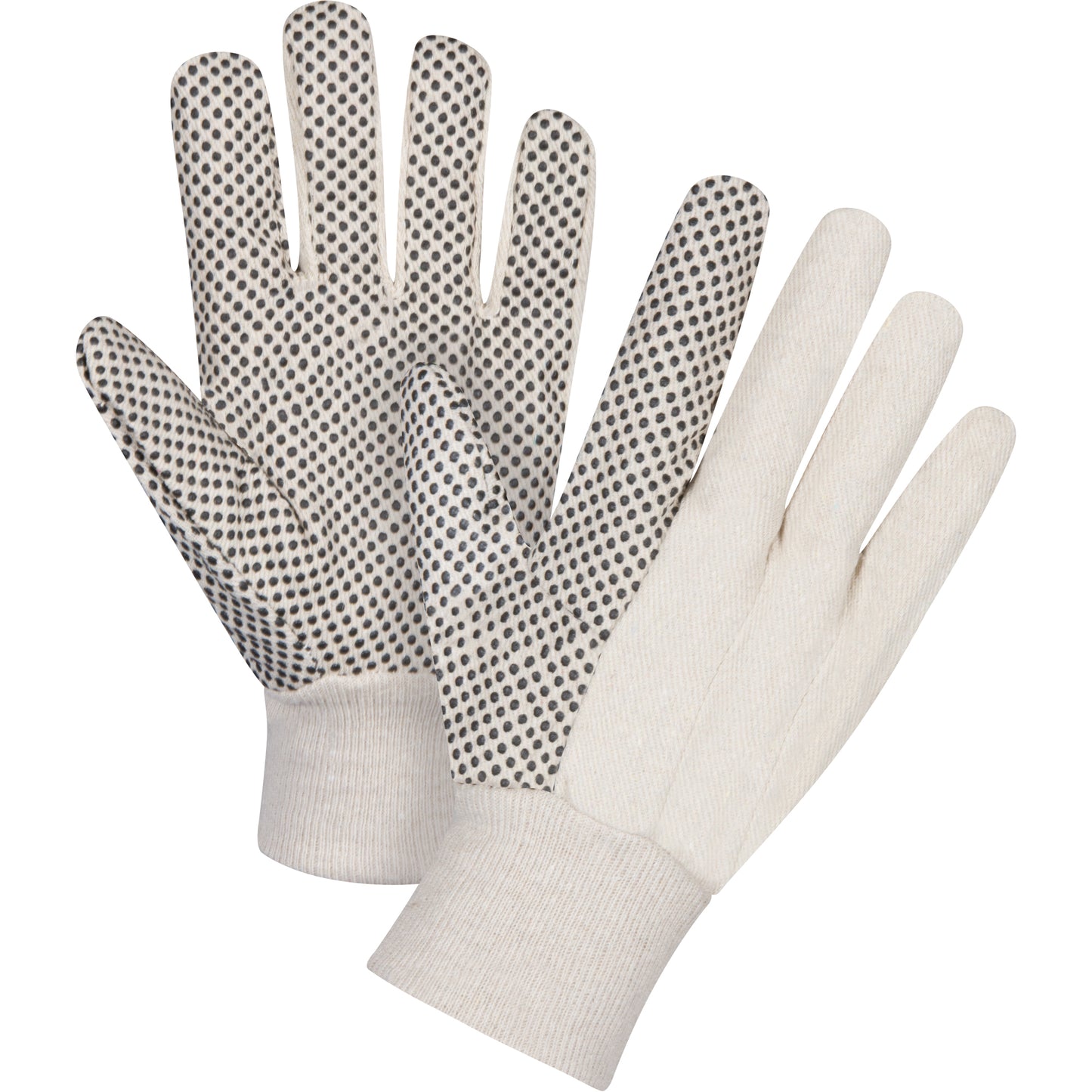 Zenith Safety Products Cotton Canvas Dotted Palm Gloves, 8 oz., Small