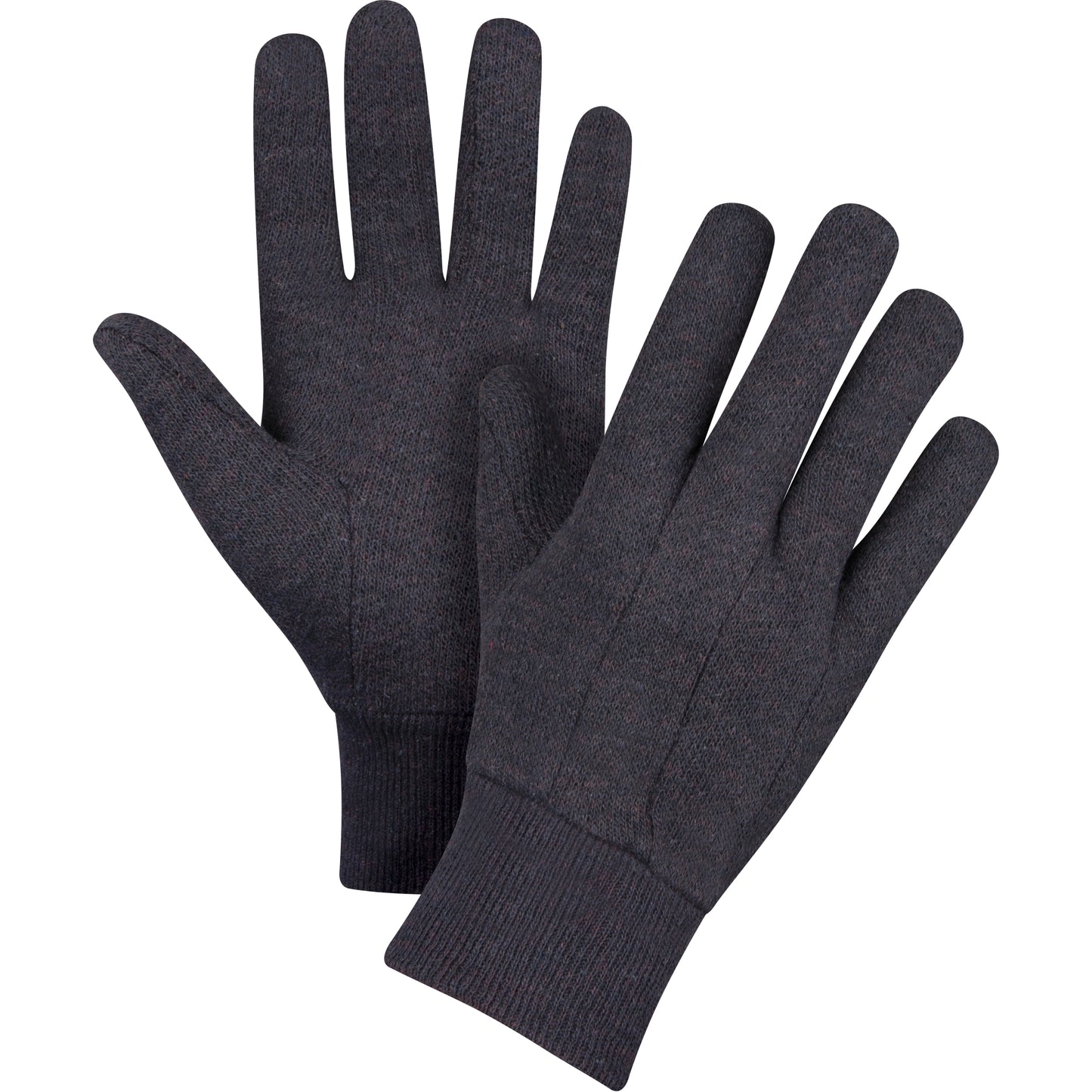 Zenith Safety Products Jersey Gloves, Large, Brown, Unlined, Knit Wrist