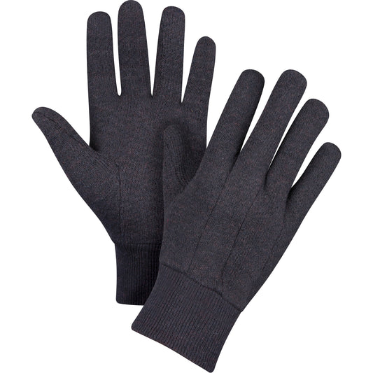 Zenith Safety Products Jersey Gloves, Large, Brown, Unlined, Knit Wrist