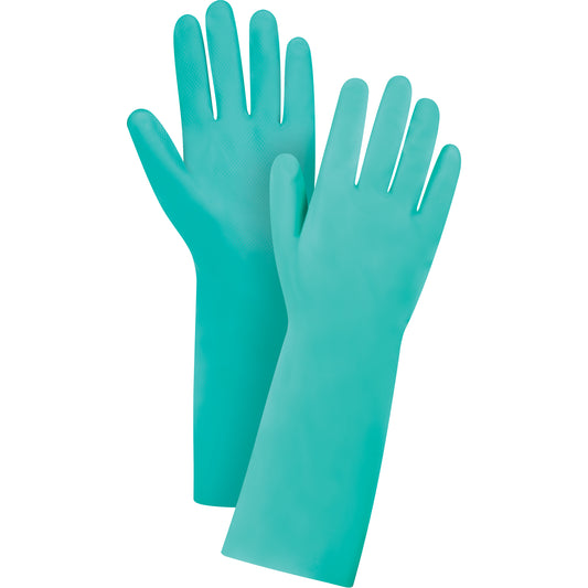 Zenith Safety Products Premium Diamond-Grip Chemical-Resistant Gloves, Size Medium/8, 15" L, Nitrile, 22-mil