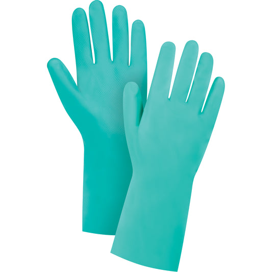 Zenith Safety Products Diamond-Grip Chemical-Resistant Gloves, Size 9, 13" L, Nitrile, Flock-Lined Inner Lining, 15-mil