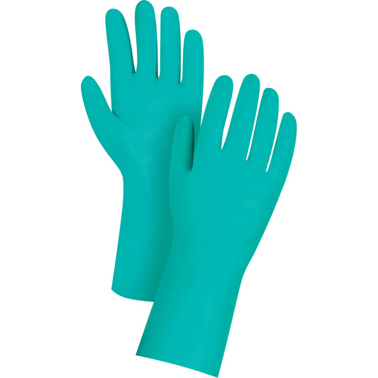 Zenith Safety Products Diamond-Grip Chemical-Resistant Gloves, Size 8, 13" L, Nitrile, 11-mil