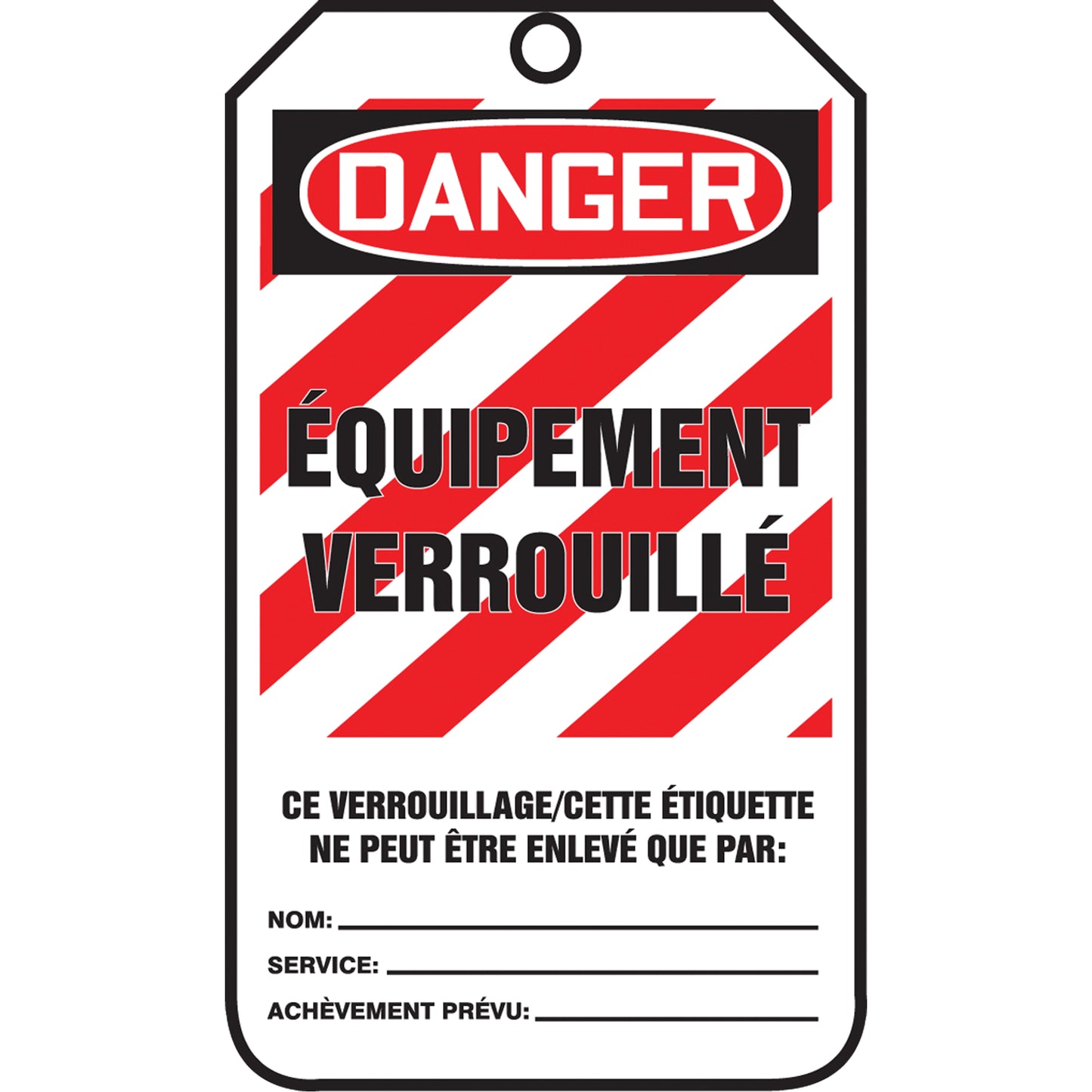Accuform Signs Lockout Tags, Cardstock, 3-3/8" W x 5-7/8" H, French