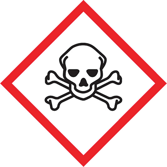 Accuform Signs Toxic Material GHS Pictogram Labels, Paper, Roll, 1" L x 1" W